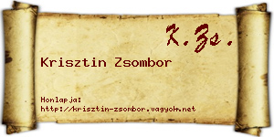 Krisztin Zsombor névjegykártya