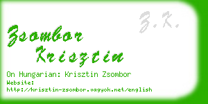 zsombor krisztin business card